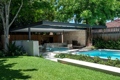 Inspiration for an expansive contemporary backyard garden in Perth.