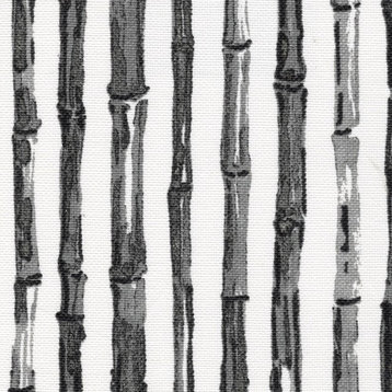 Fabric Sample Bamboo Ink Nature Print Gray Cotton Linen