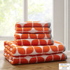 Intelligent Design Lita Cotton Jacquard Bath Towel 6 Piece Set, Orange