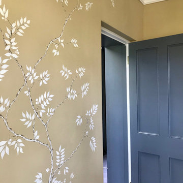 Chinoiserie hand painted wallpaper private commission