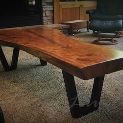 Crotch Cut Cherry Slab Cofee Table - Coffee Tables