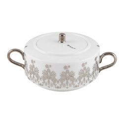 The New English - The New English Entomo Platinum Sugar Bowl - Sugar Bowls And Creamers