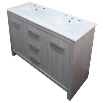 48" Double Sink Vanity With Gray Pine Finish