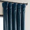 Heritage Plush Velvet Curtain Single Panel, Avalon Blue, 50"x84"