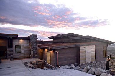 Photo of a contemporary home design in Salt Lake City.