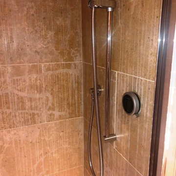 Renovating an Acid Etched Limestone Tiled Shower in Huntingdon
