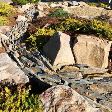 Japanese-inspired creek bed.