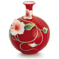Franz Porcelain Collection Island Beauty Hibiscus Flower Vase