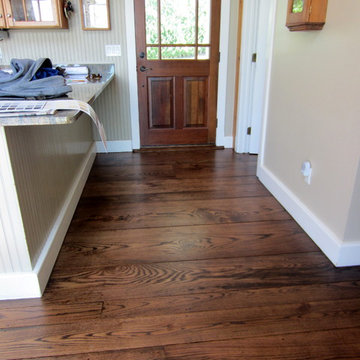 SAGAPONACK FARMHOUSE: WIDE PLANK RED OAK REVIVED - MED BROWN STAIN/TRAFFIC HD