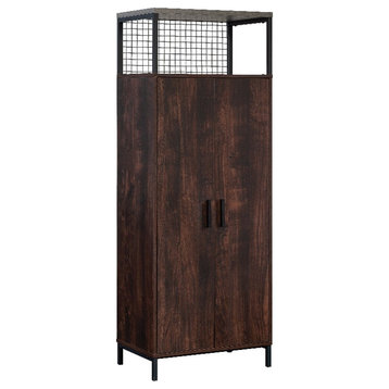 Pemberly Row Modern Engineered Wood Storage Cabinet in Rich Walnut