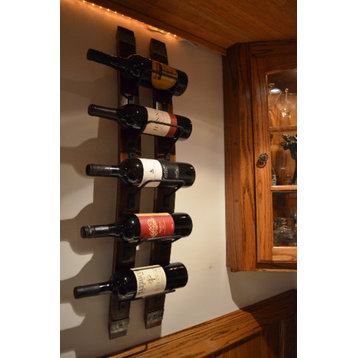 Wine Stave Wine Rack With Steel Banding