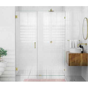 78"x60" Frameless Shower Door Wall Hinge, Satin Brass