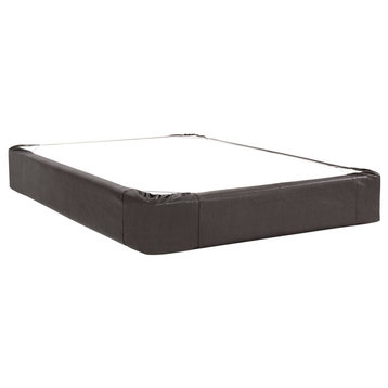Howard Elliott Black Faux Leather Queen Boxspring Cover