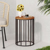 GDF Studio Colburn Outdoor Natural Finished Acacia Wood 15" Accent Table