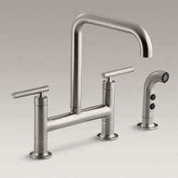 Purist(R) two-hole deck-mount bridge bridge kitchen sink faucet with 8-3/8" spou - Kitchen Faucets
