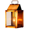 Carriage House Wall Mount Copper Lantern, Antque Brass, White Glass