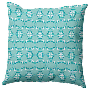 16" x 16" Summer Picnic Decorative Indoor Pillow, Wave Top Blue