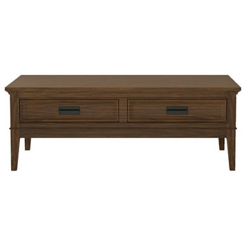 Lexicon Frazier Park Wood 2 Drawer Coffee Table in Brown Cherry