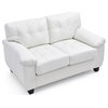 Glory Furniture Gallant Faux Leather Loveseat in White