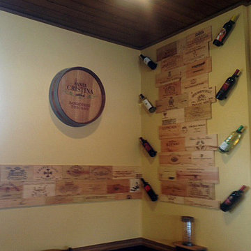 Italian Restaurant Wine Crate Panel Wall