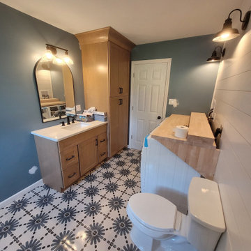 Transitional Contemporary Bathroom Laundry Room Remodel