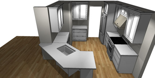 Keep angled counter or square it off? | Houzz Forum