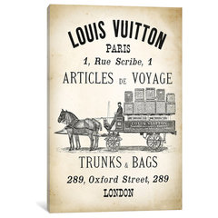 Vintage Woodgrain Louis Vuitton Sign 3 by 5by5collective - Advertisements Print East Urban Home Size: 18 H x 12 W x 0.75 D, Format: Wrapped Canvas