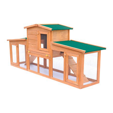 VidaXL Large Rabbit Hutch Small Animal House Pet Cage With Roofs Wood