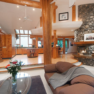 Bowen Island Round Log Post and Beam