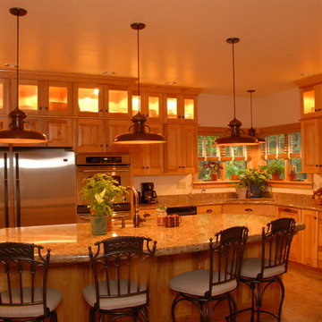Rustic look with Hickory cabinets from KraftMaid