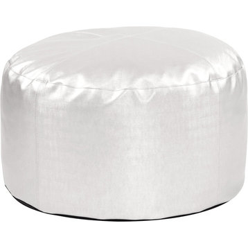 Pouf Ottoman With Cover, Luxe Mercury