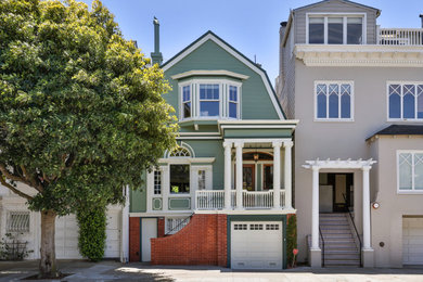Photo of a traditional home design in San Francisco.