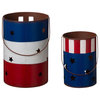 Metal Patriotic/Americana Bucket, 2-Piece Set