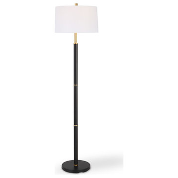 Contemporary 16" x 61.5" Metal Black and Gold Lamp