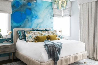 Design ideas for a coastal bedroom in Los Angeles.