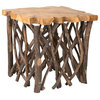 East at Main Pope Brown Square Teakwood Accent Table