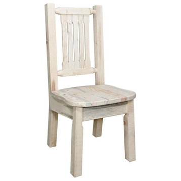 Montana Woodworks Homestead Wood Side Chair with Ergonomic Seat in Natural