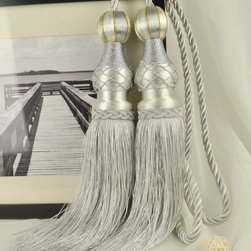 6 Colors QYM45 Polyester Curtain Tassel Tie Backs in Gray Color - Window Treatment Accessories