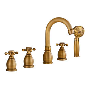 Tours 5 Piece Deck Mount Bathtub Faucet Traditional Bathtub