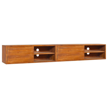 vidaXL Wall-mounted TV Stand TV Console Wall-mounted TV Unit Solid Teak Wood