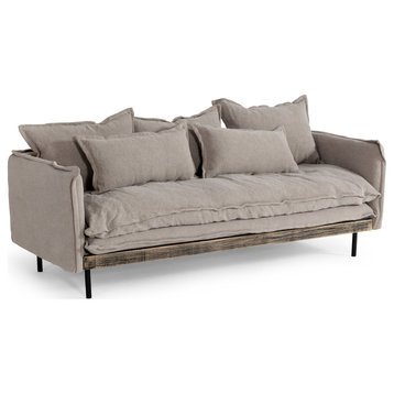 Divani Casa Mathis Modern Grey Fabric Sofa