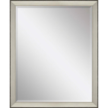 Framed Beveled Mirror, Metallic, 34"x44"