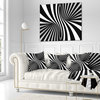 Black And White Spiral Abstract Throw Pillow, 16"x16"