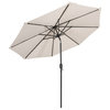CorLiving Pegasus 9F Off White Fabric Tilting Patio Umbrella with Solar LEDs