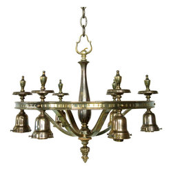 American Brass Six-Light Chandelier - Chandeliers