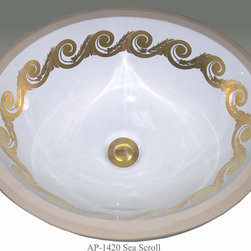 Hand Painted Undermounts by Atlantis Porcelain - Bathroom Sinks