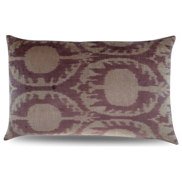 Canvello Decorative Brown BeigeThrow Pillow Down Feather Filled 16"x24"