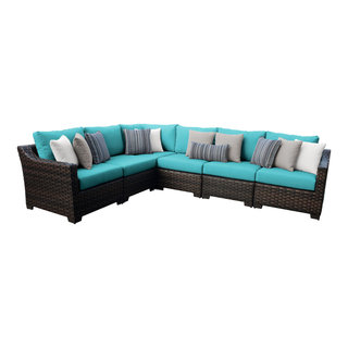 kathy ireland River Brook 6 Piece Wicker Patio Furniture Set
