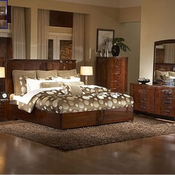 AICO Furniture - Via Lustra Bedroom Set - 21-40-PLFM-BED - Bedroom Furniture Sets