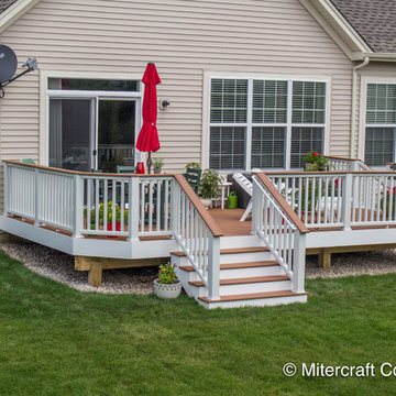 Trex Deck with Tiki Torch Decking and White Transcends Rail